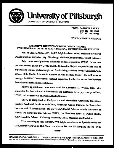 Executive Director of Development Named for University Medical Center/Health Sciences