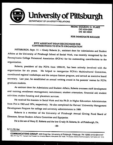 Pitt Assistant Dean Reconized for Contributions to State Organization