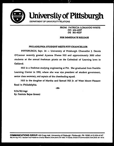 Philadelphia Student Meets Pitt Chancellor