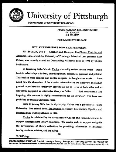 Pitt Law Professor's Book Receives Honor