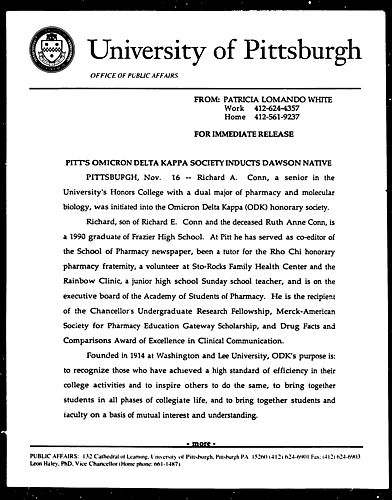 Pitt's Omicron Delta Kappa Society Inducts Dawson Native