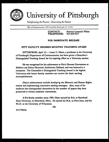 Pitt Faculty Member Receives Teaching Award