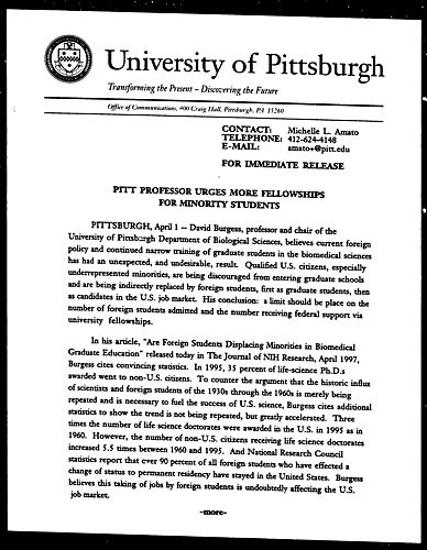 Pitt Professor Urges More Fellowships for Minority Students