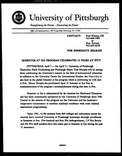 Semester at Sea Program Celebrates 15 Years at Pitt