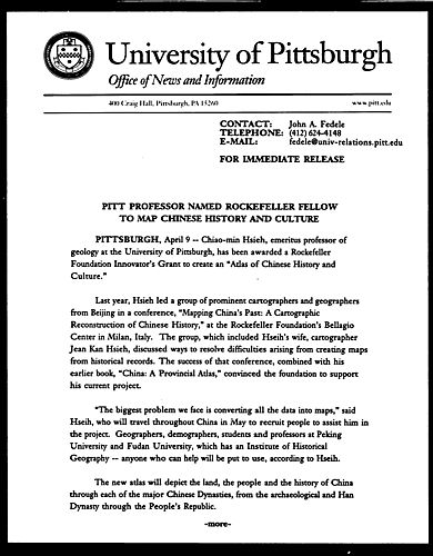 Pitt Professor Named Rockefeller Fellow to Map Chinese History and Culture