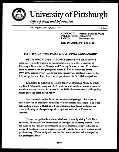 Pitt Junior Wins Prestigious Udall Scholarship