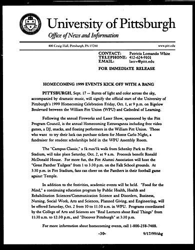 Homecoming 1999 Events Kick off with a Bang