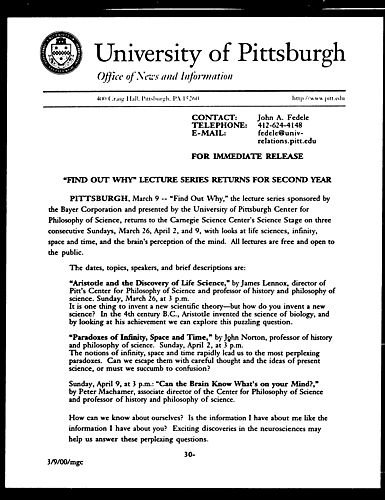 "Find Out Why" Lecture Series Returns for Second Year