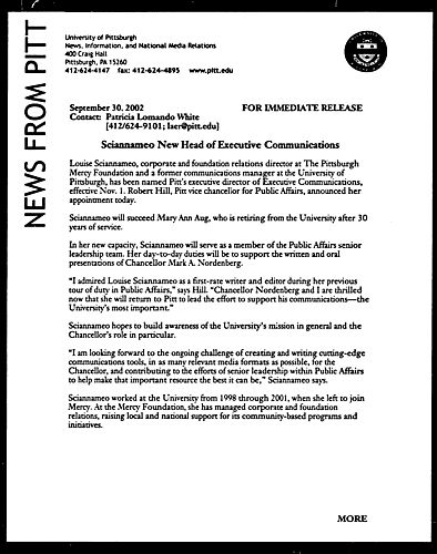 Sciannameo New Head of Executive Communications